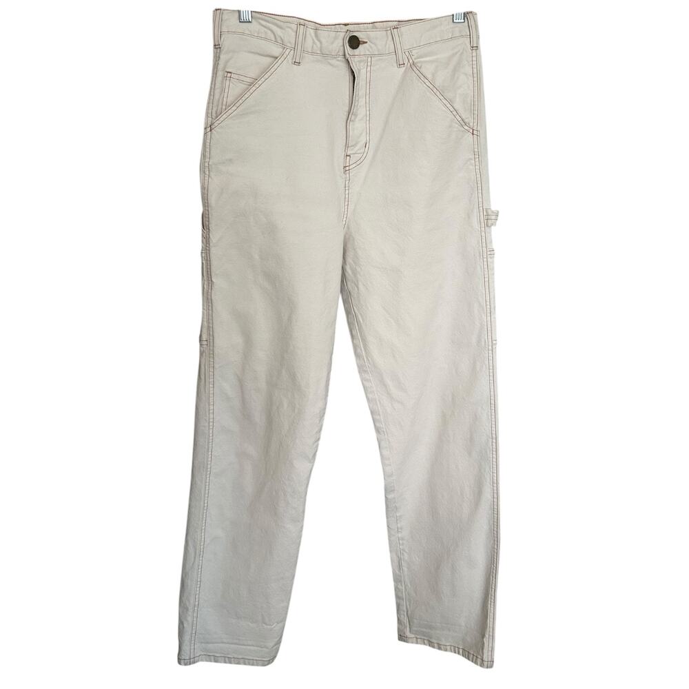 The Great. Women's 'The Carpenter Pant' Cargo, Straight, Natural White, Size 28 - Picture 2 of 12